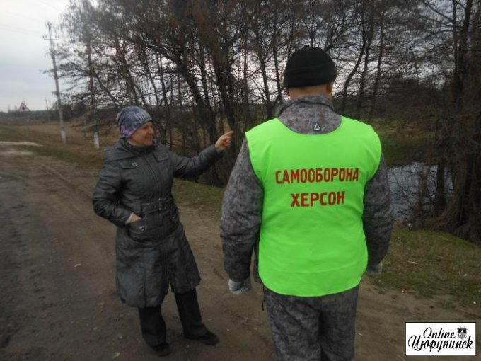 Новый блок-пост самообороны в Цюрупинске на крымской трассе