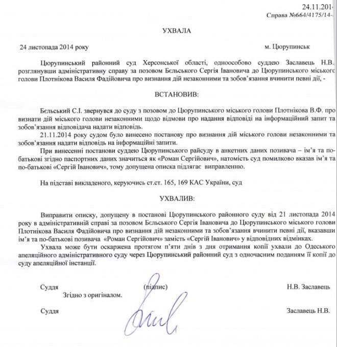 Законы Украины принимали не для мэра Цюрупинска  (фото)