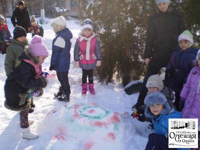 Конкурс дитячих снігових фігур в Олешках