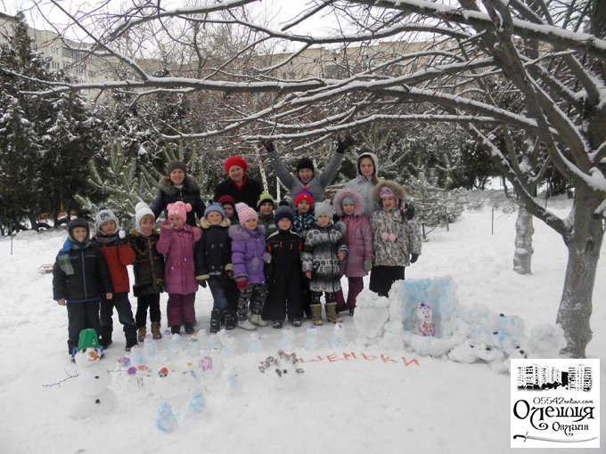 Конкурс дитячих снігових фігур в Олешках