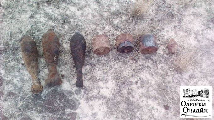 На обочине трассы М-17 у Олешек нашли 5 боеприпасов