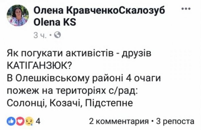 Можно ли назвать адекватным поведение председателя Олешковской РГА которая сама провоцирует конфликты?
